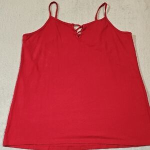 torrid Red Spaghetti Strap Camisole with Lace-Up Front